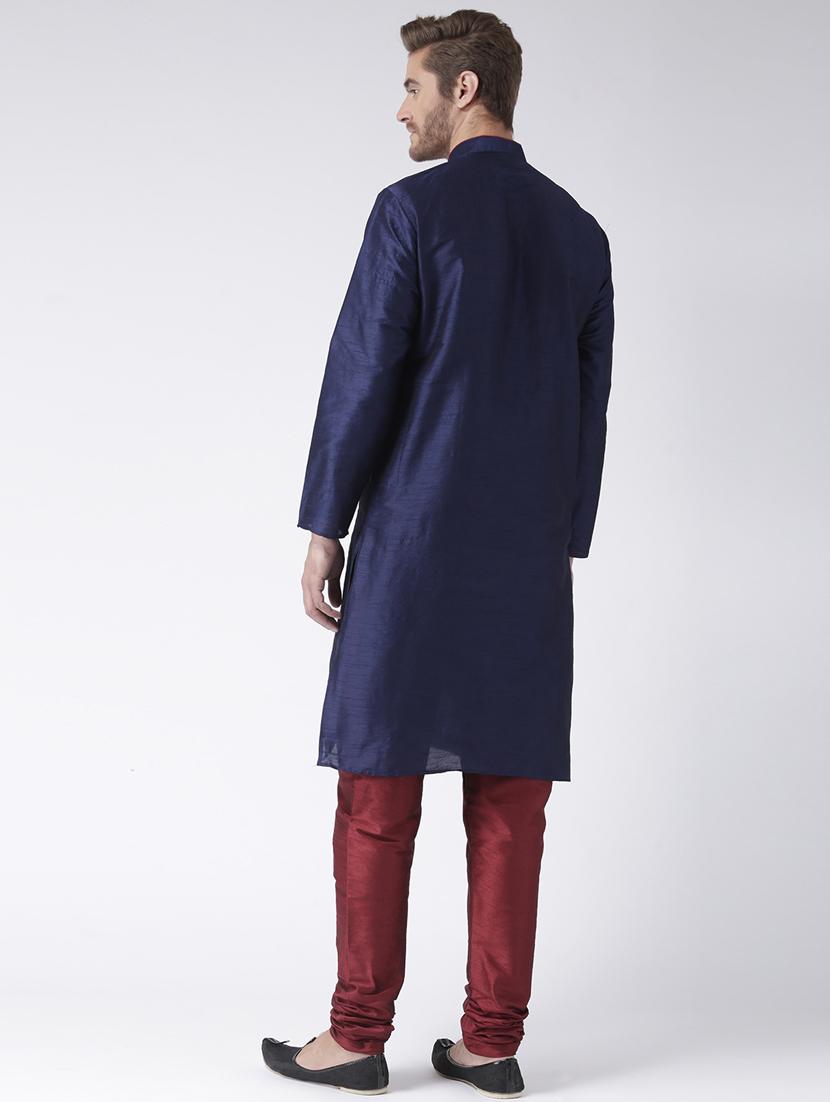 blue color solid kurta pyjama set - 17633358 - Zoom Image - 4
