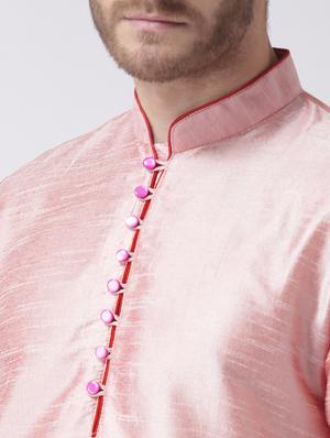 pink color solid kurta pyjama set - 17633362 - Standard Image - 5