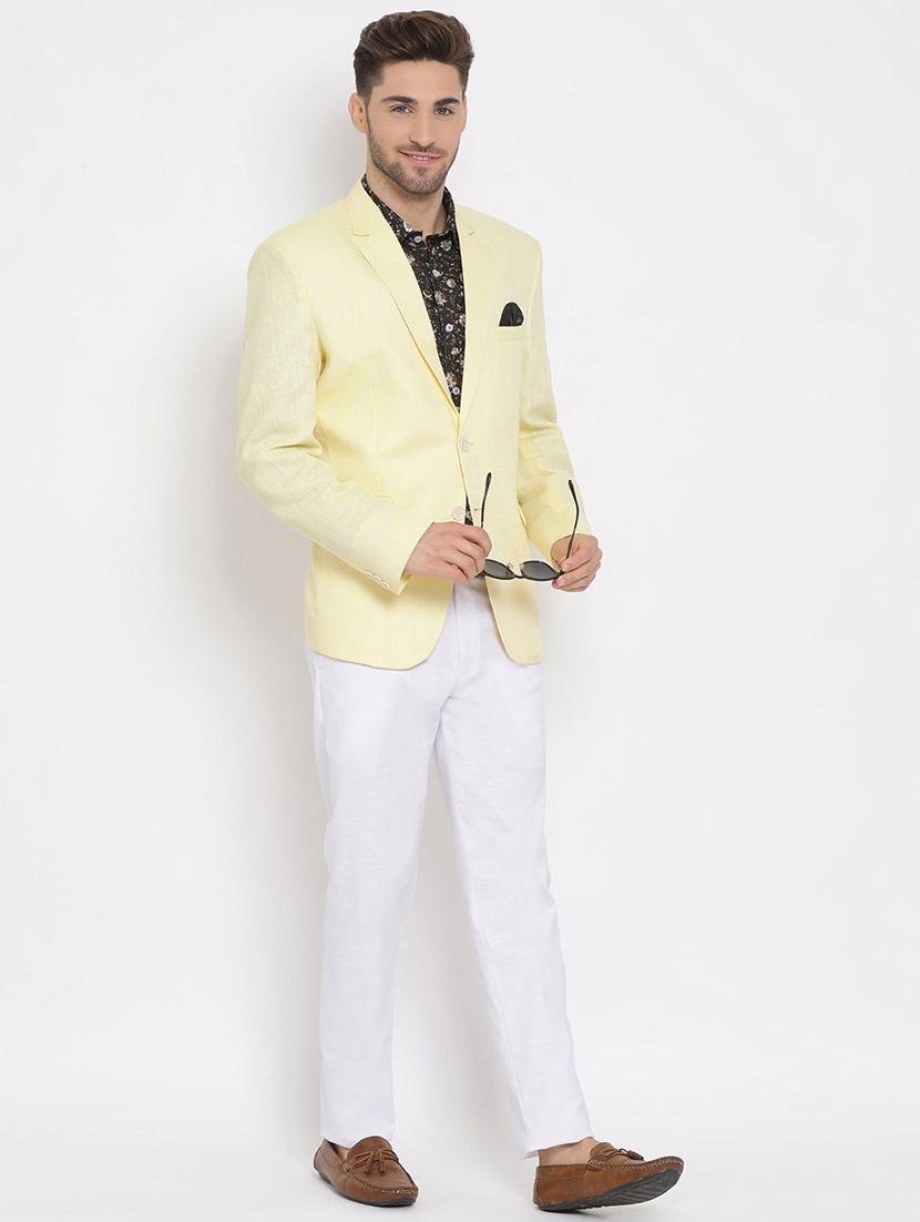 yellow solid 3 piece suit - 17633367 - Zoom Image - 2