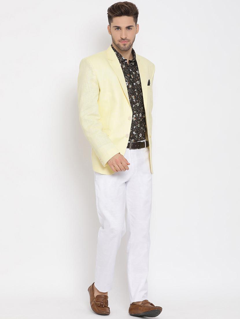 yellow solid 3 piece suit - 17633367 - Zoom Image - 3