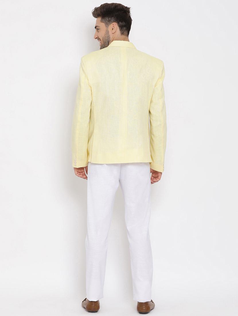 yellow solid 3 piece suit - 17633367 - Zoom Image - 5