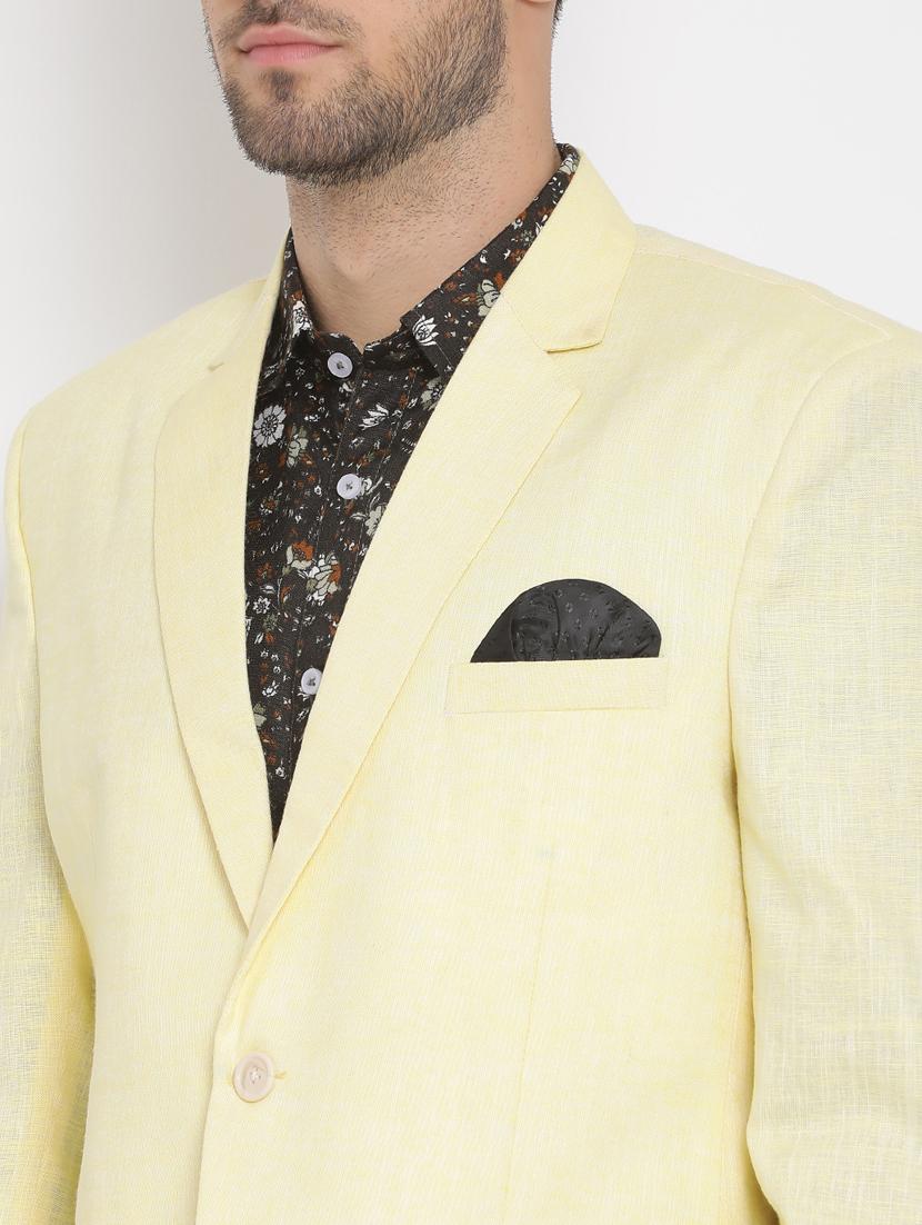 yellow solid 3 piece suit - 17633367 - Zoom Image - 6