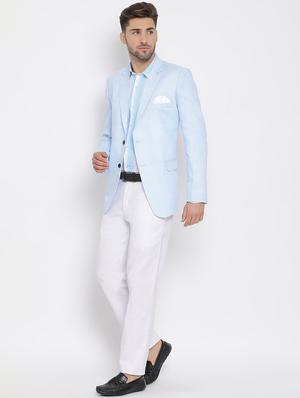 blue solid 3 piece suit - 17633382 - Standard Image - 4