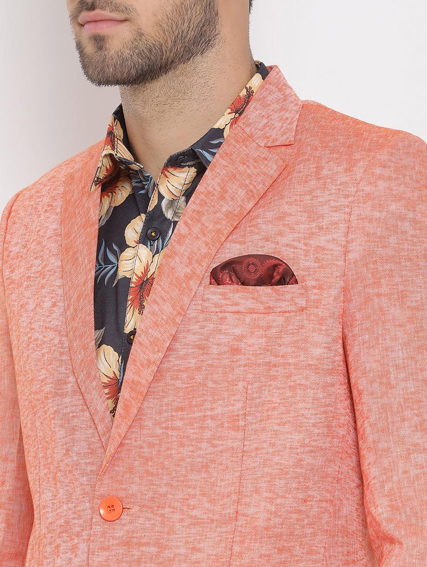 peach solid 3 piece suit - 17633386 - Zoom Image - 6