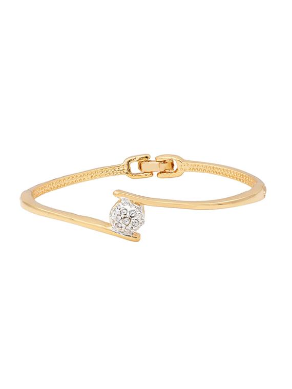 gold metal bangle bracelet - 17633512 - Zoom Image - 2