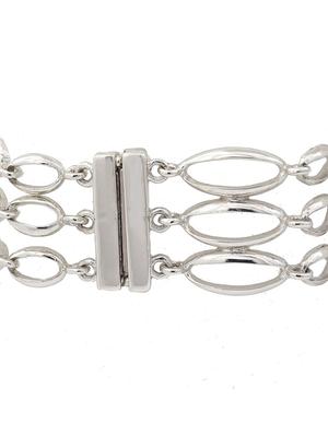 silver metal bangle bracelet - 17633542 - Standard Image - 3