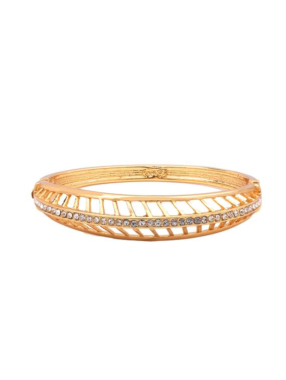 gold metal bangle bracelet - 17633563 - Zoom Image - 2