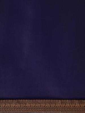 solid bordered saree with blouse - 17633631 - Standard Image - 4