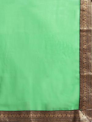 solid bordered saree with blouse - 17633633 - Standard Image - 4