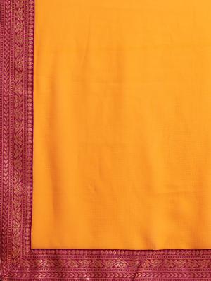 solid bordered saree with blouse - 17633636 - Standard Image - 4