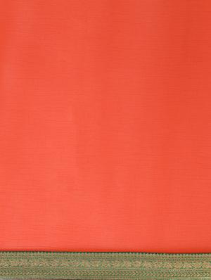 solid bordered saree with blouse - 17633639 - Standard Image - 4