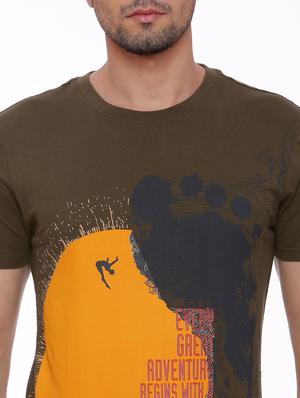 olive green printed t-shirt - 17633645 - Standard Image - 5