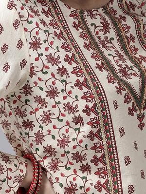 cream cotton kurta palazzo set - 17633674 - Standard Image - 5