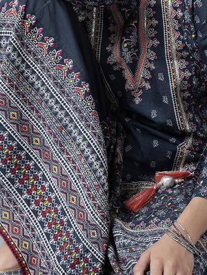 indigo cotton kurta palazzo set - 17633675 - Standard Image - 5