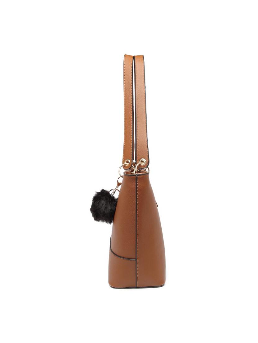 brown leatherette (pu) messenger handbag - 17633828 - Zoom Image - 4