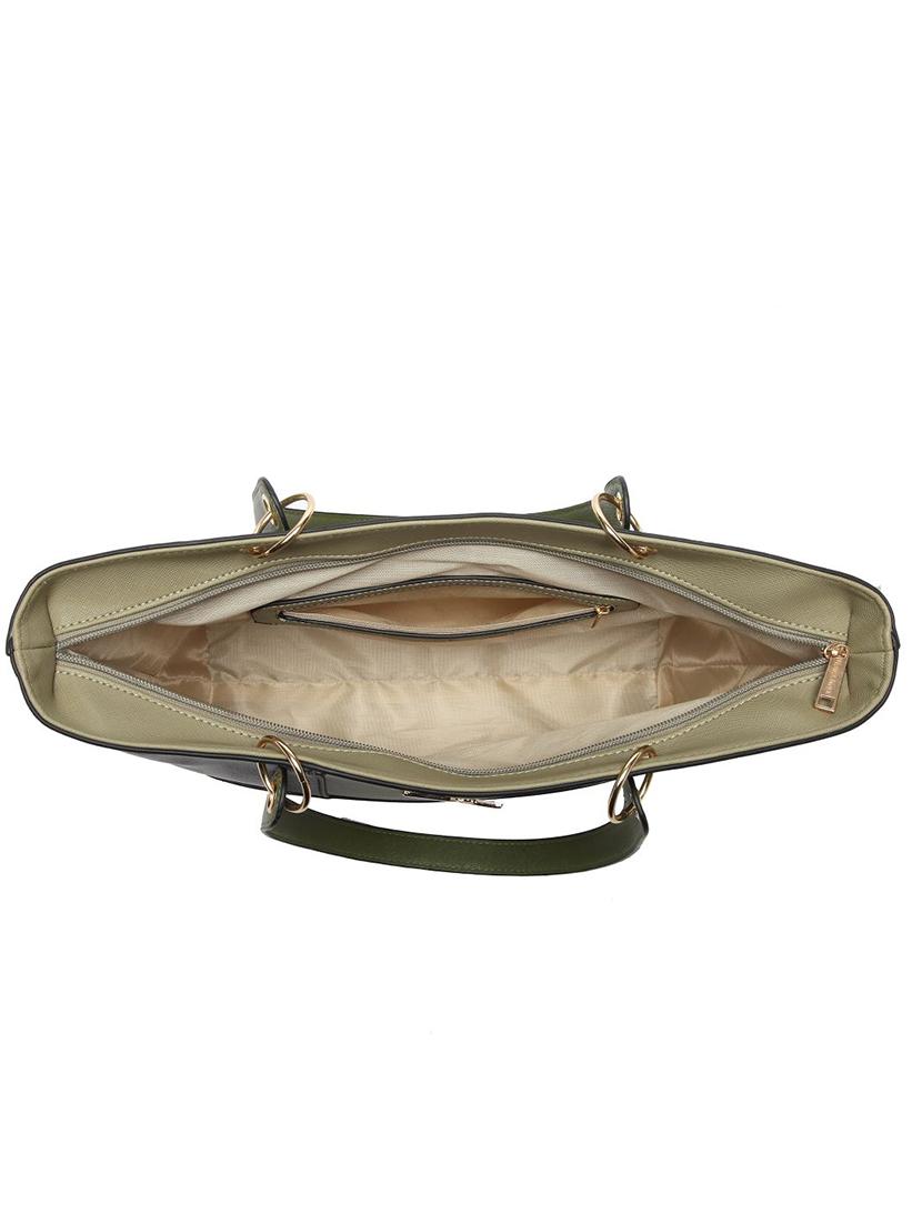 green leatherette (pu) messenger handbag - 17633829 - Zoom Image - 3