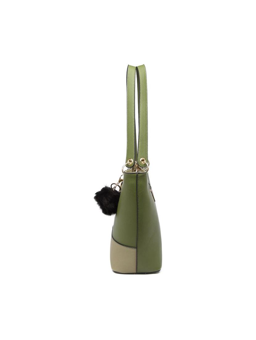 green leatherette (pu) messenger handbag - 17633829 - Zoom Image - 4