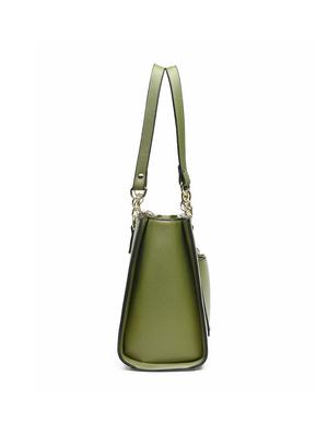 green leatherette (pu) messenger handbag - 17633832 - Standard Image - 4