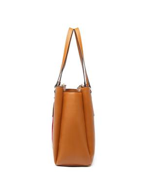 tan leatherette (pu) messenger handbag - 17633848 - Standard Image - 5