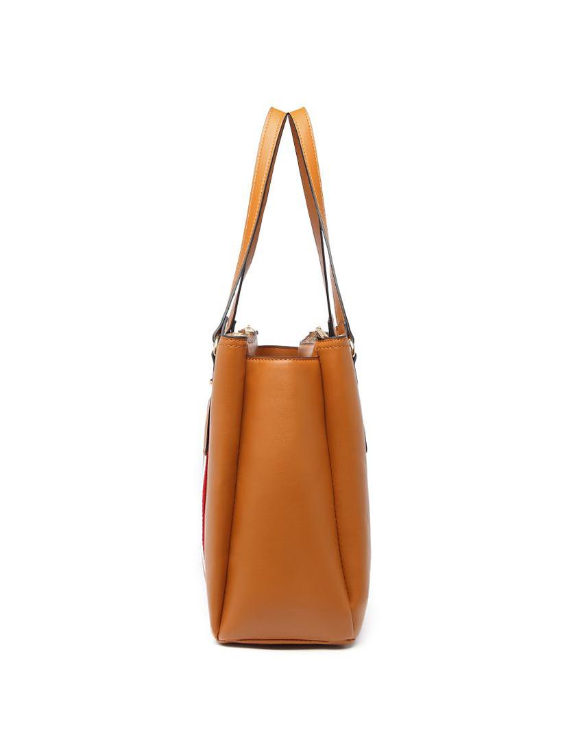 tan leatherette (pu) messenger handbag - 17633848 - Zoom Image - 5