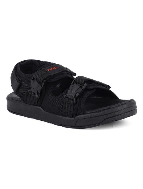 black synthetic & mesh back strap floaters - 17633875 - Standard Image - 1