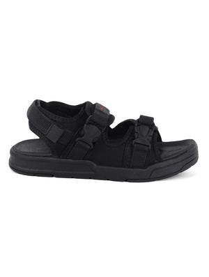 black synthetic & mesh back strap floaters - 17633875 - Standard Image - 2