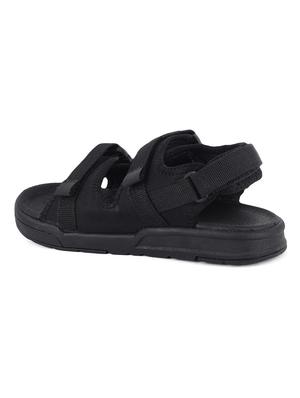 black synthetic & mesh back strap floaters - 17633875 - Standard Image - 3