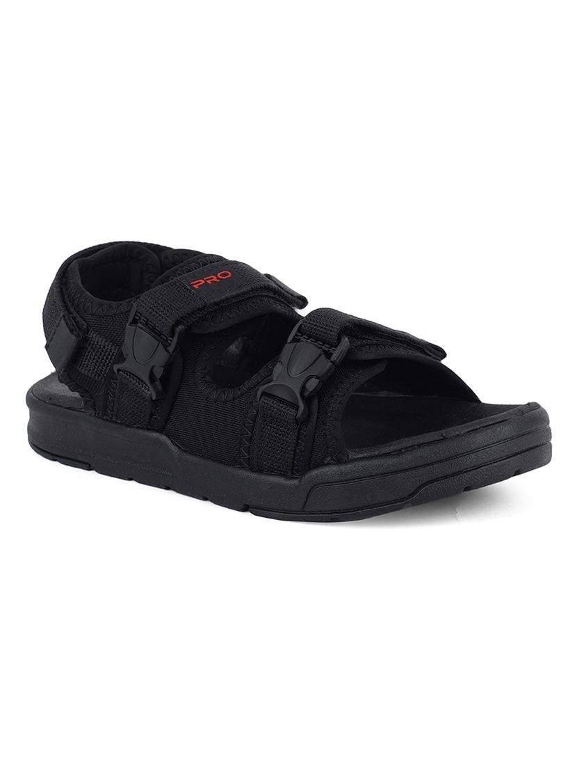 black synthetic & mesh back strap floaters - 17633875 - Zoom Image - 1