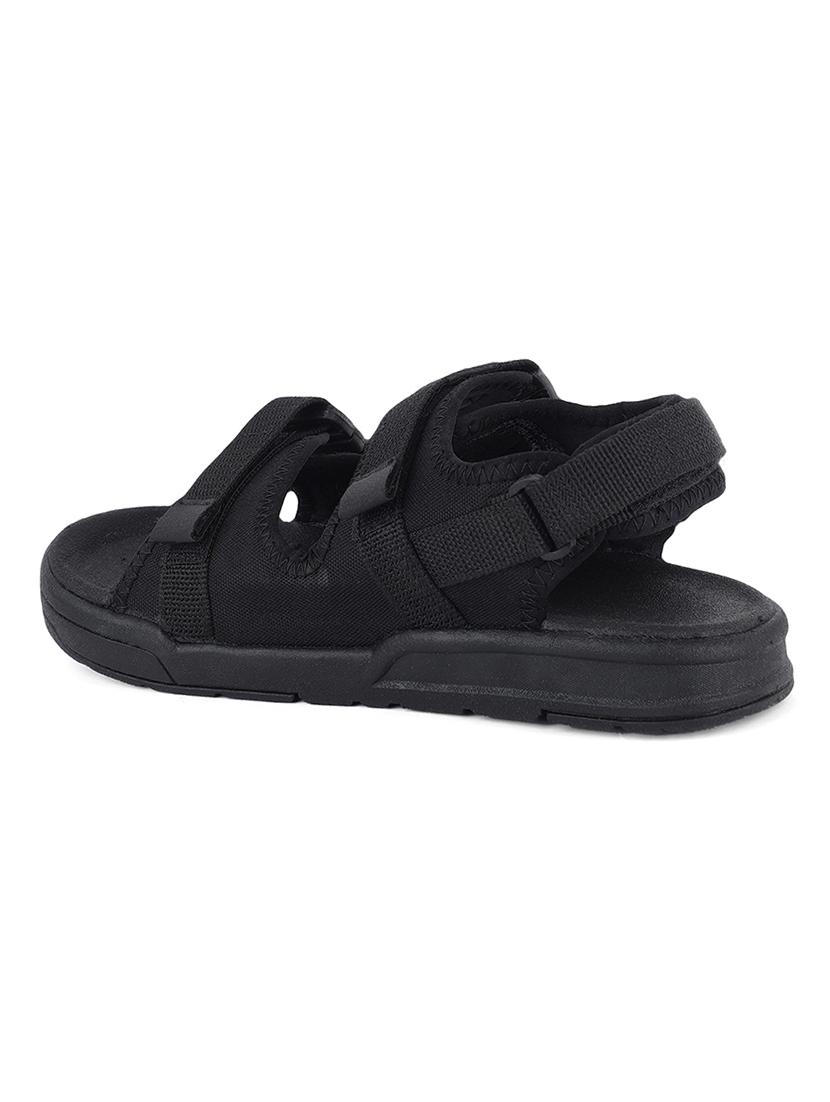 black synthetic & mesh back strap floaters - 17633875 - Zoom Image - 3