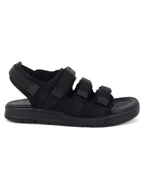 black synthetic & mesh back strap floaters - 17633876 - Standard Image - 2