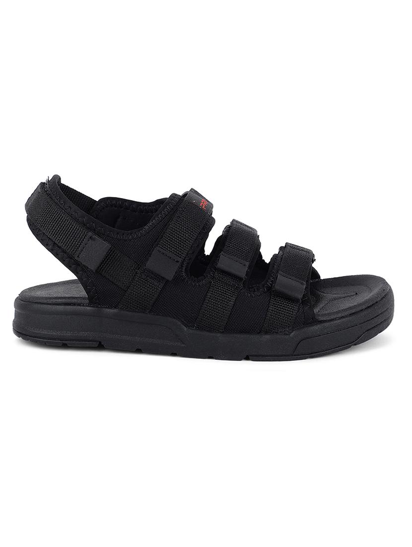 black synthetic & mesh back strap floaters - 17633876 - Zoom Image - 2