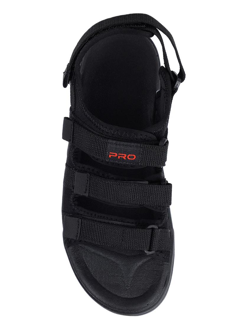 black synthetic & mesh back strap floaters - 17633876 - Zoom Image - 4