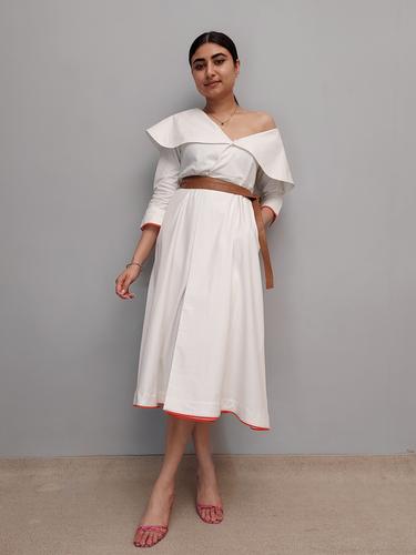 white one shoulder dress - 17633909 - Standard Image - 1
