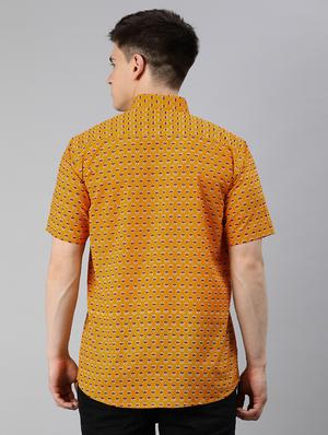 yellow floral casual shirt - 17633917 - Standard Image - 3