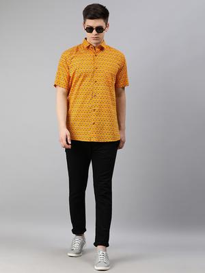 yellow floral casual shirt - 17633917 - Standard Image - 4