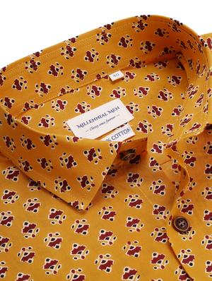yellow floral casual shirt - 17633917 - Standard Image - 5