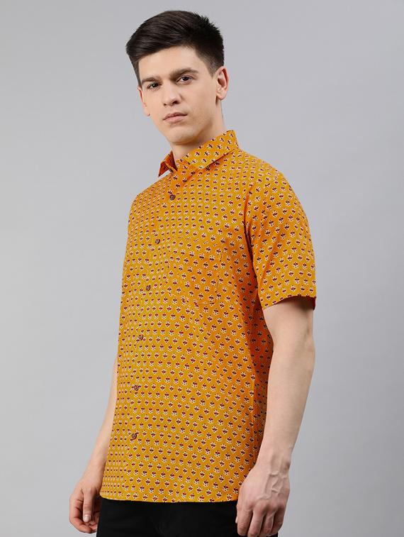 yellow floral casual shirt - 17633917 - Zoom Image - 2