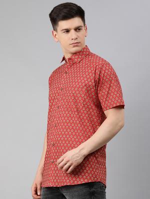 red floral casual shirt - 17633918 - Standard Image - 2