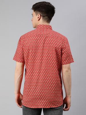 red floral casual shirt - 17633918 - Standard Image - 3
