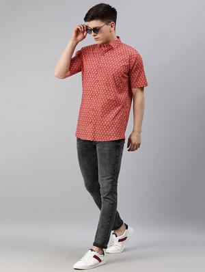 red floral casual shirt - 17633918 - Standard Image - 4