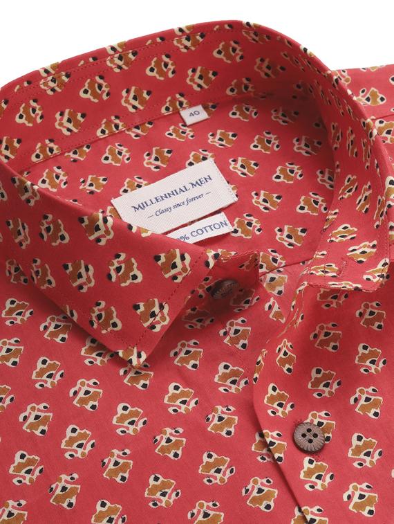 red floral casual shirt - 17633918 - Zoom Image - 5