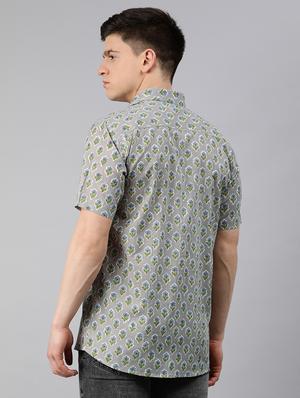 grey floral casual shirt - 17633921 - Standard Image - 3