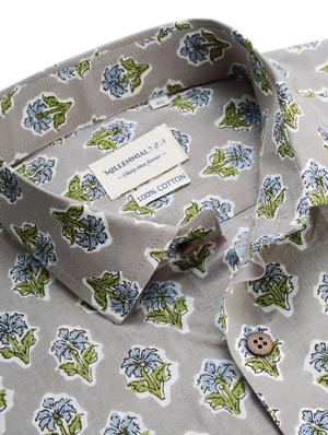 grey floral casual shirt - 17633921 - Standard Image - 5