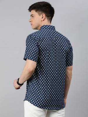 blue floral casual shirt - 17633933 - Standard Image - 3