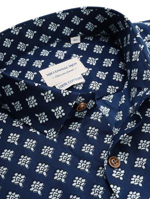 blue floral casual shirt - 17633933 - Standard Image - 5