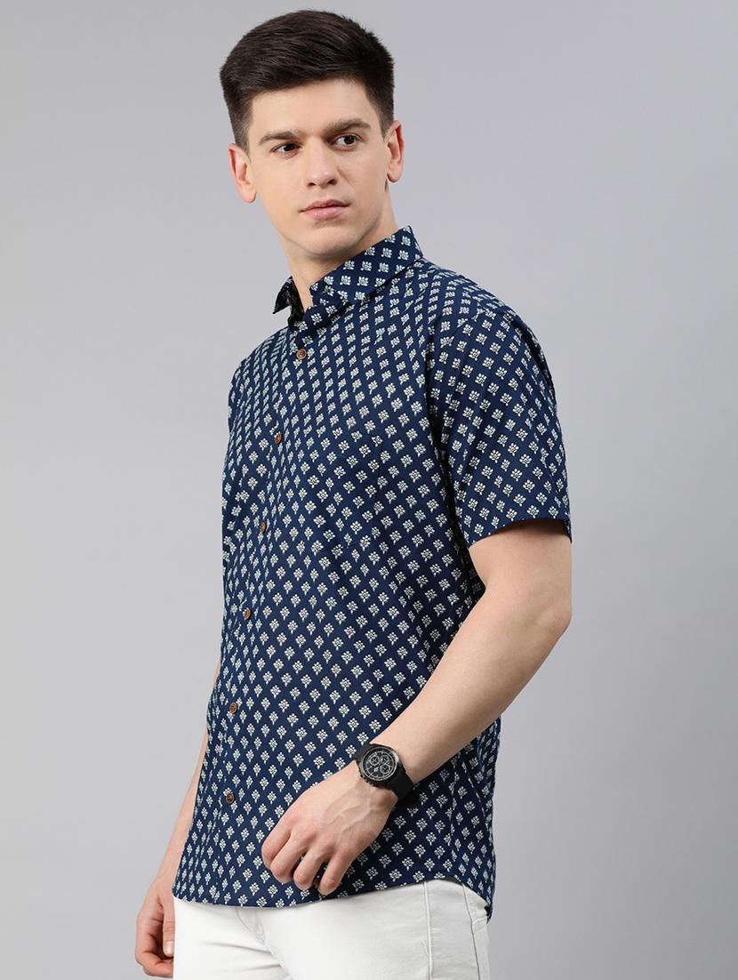 blue floral casual shirt - 17633933 - Zoom Image - 2