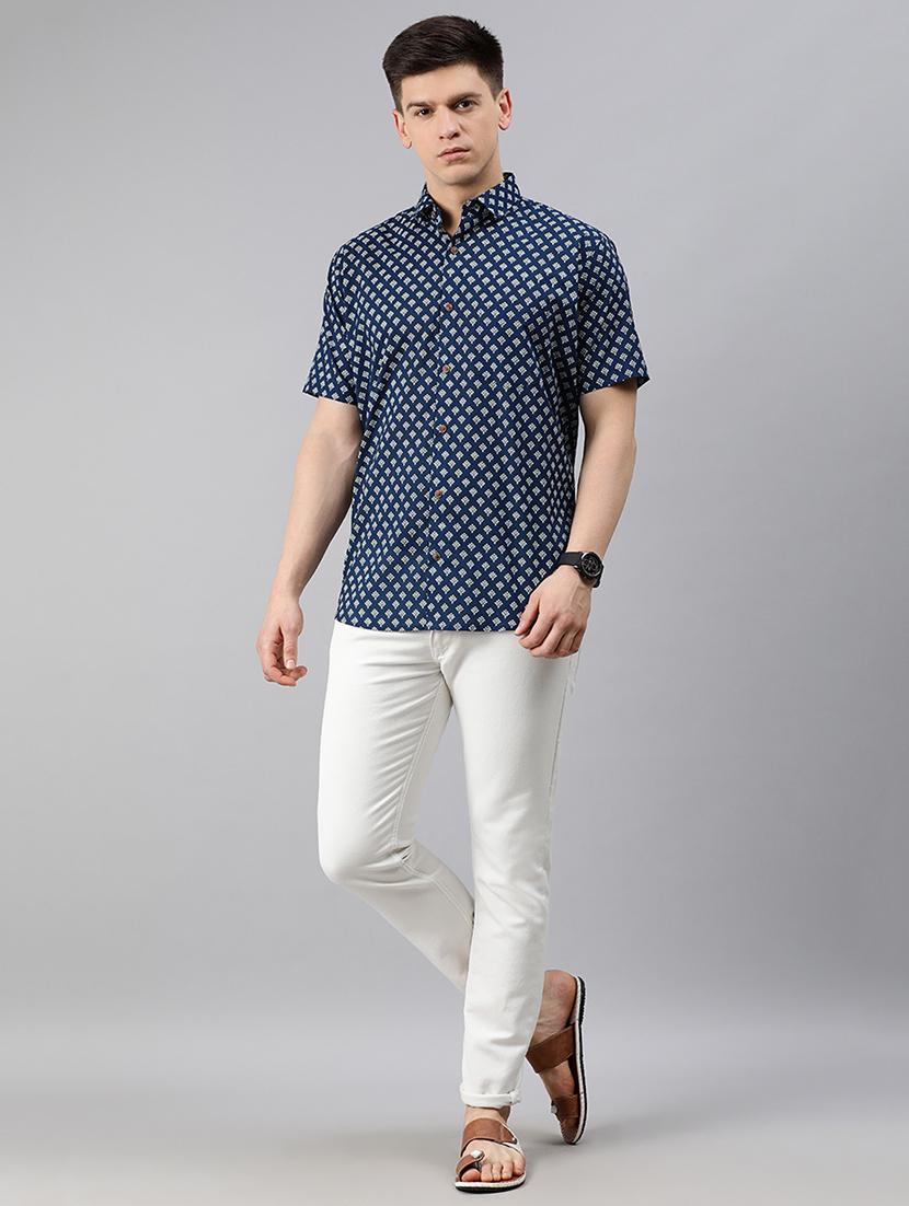 blue floral casual shirt - 17633933 - Zoom Image - 4