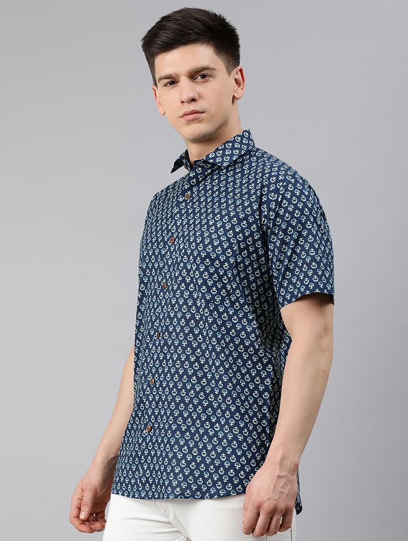 blue printed casual shirt - 17633934 - Zoom Image - 2