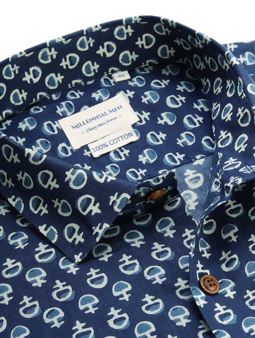 blue printed casual shirt - 17633934 - Zoom Image - 5