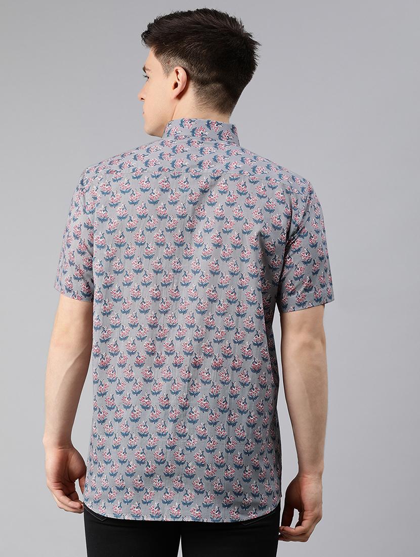 grey floral casual shirt - 17633944 - Zoom Image - 3